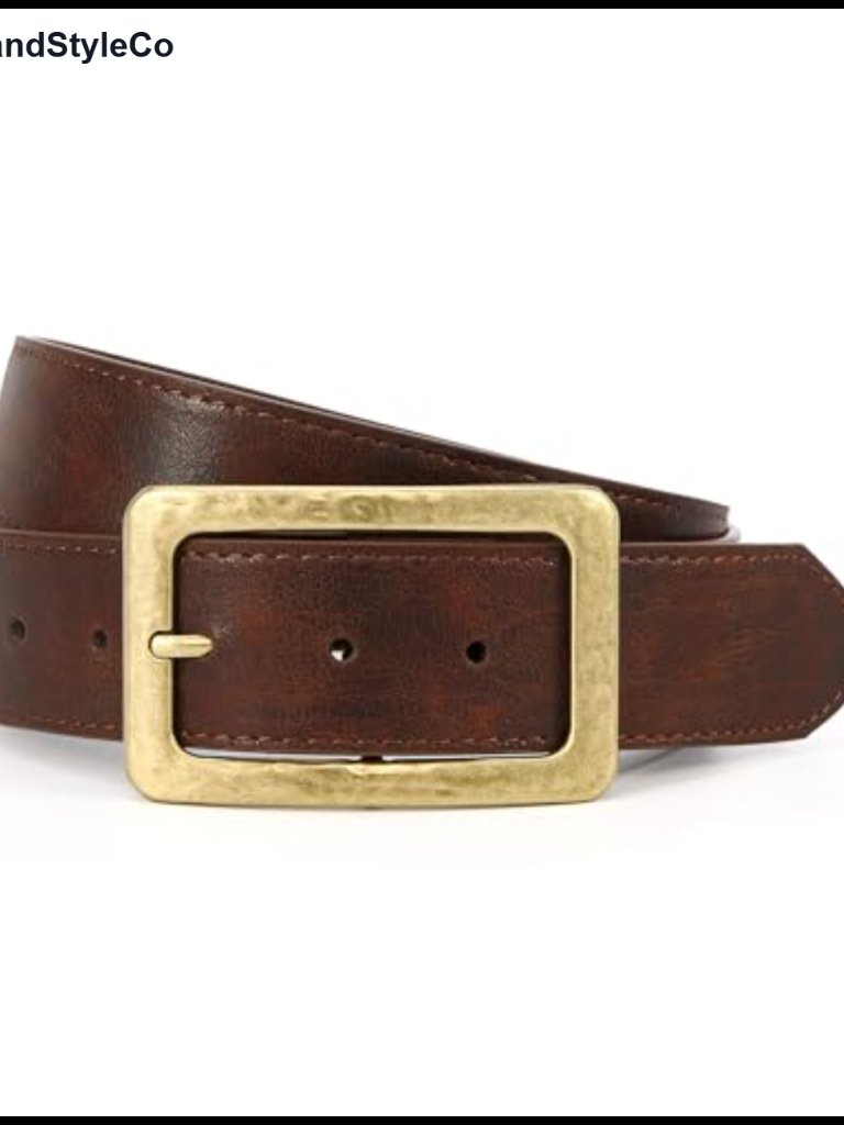 Wide Chunky Faux Leather Belt With Vintage Square Buckle